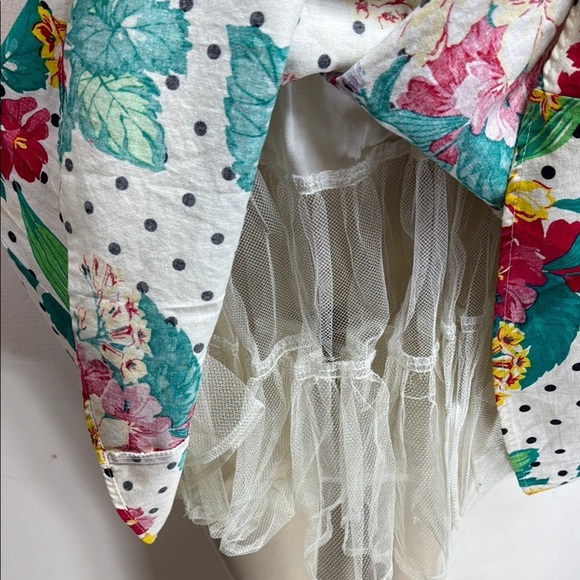 (T2) Benson & Smith 80s Vintage Bohemian Floral Print Cream Cotton Dress, Size 9 - Picture 4 of 14